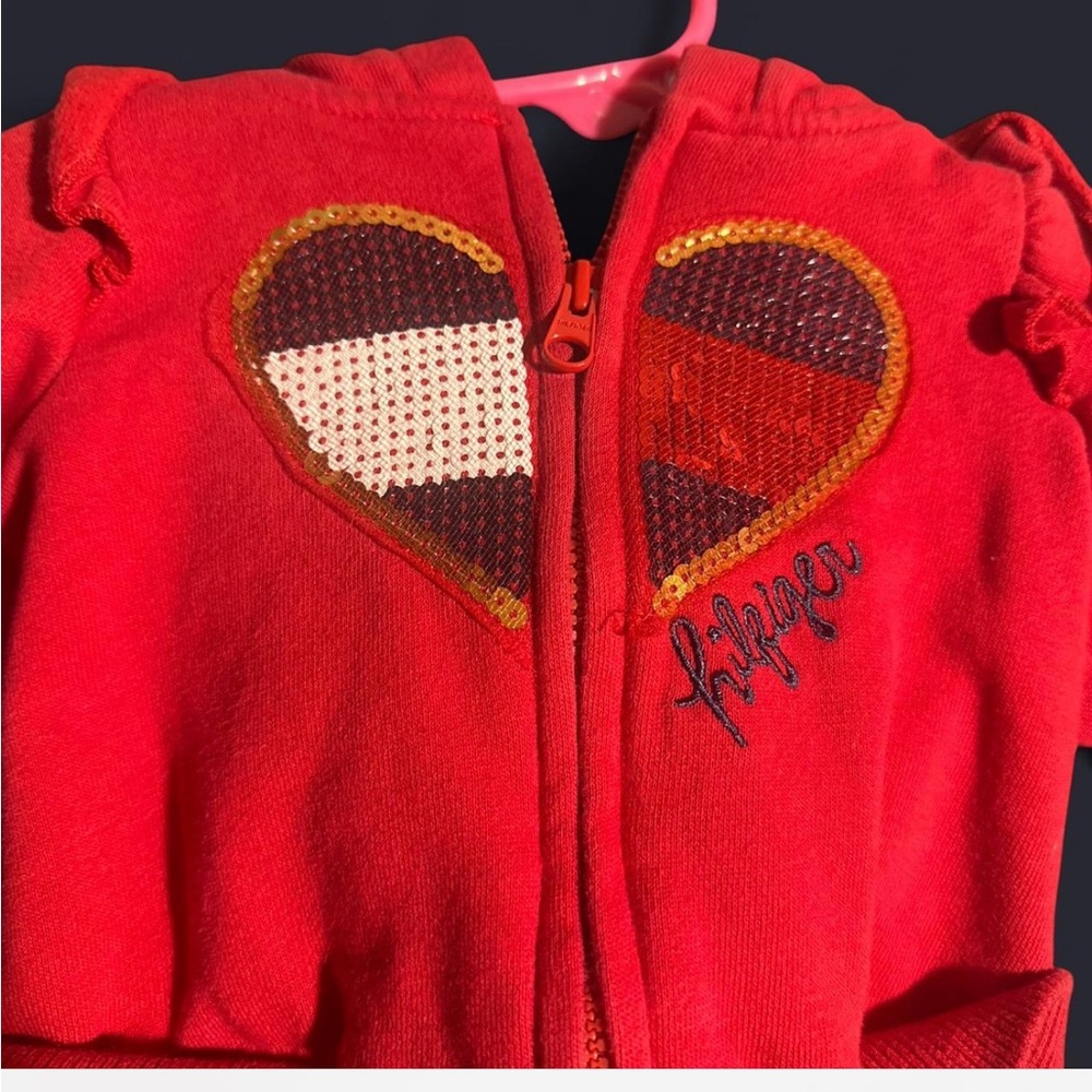 Tommy Hilfiger Red Kids Jacket with Heart Design